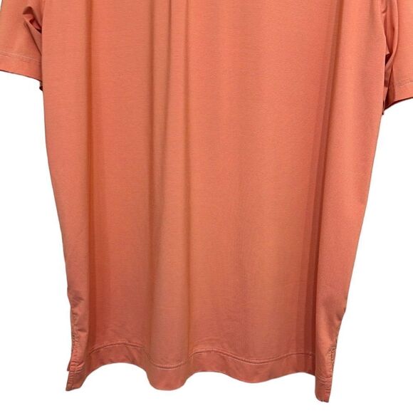 Golf Polo Shirt Men’s Size XL FootJoy Short Sleeve Orange Striped Polyester - Picture 7 of 9
